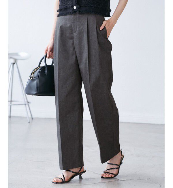 Rope&rsquo;Picnic「【UVカット・接触冷感】タックチノワイドパンツ」|チノ|