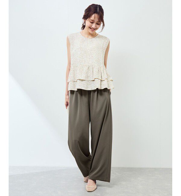 Rope&rsquo;Picnic「ジョガーイージーワイドパンツ/セットアップ対応」|チノ|