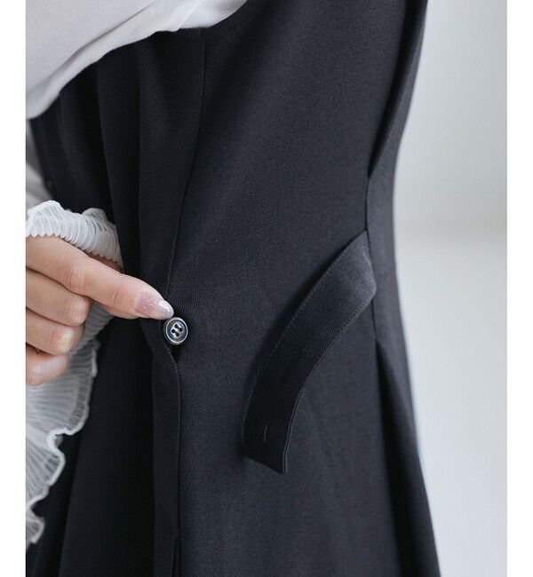 Rope&rsquo;Picnic「【低身長・小柄さんサイズ】ウールライクウエストタックジャンパースカート/セットアップ対応」|ワンピース|