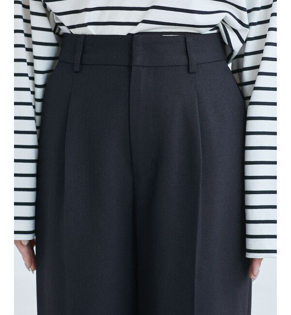 Rope&rsquo;Picnic「【低身長・小柄さんサイズ】レディハンサムシリーズ ウールライクウエストタックセミワイドパンツ」|スラックス|