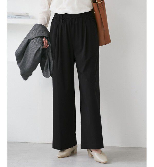 Rope&rsquo;Picnic「レーヨンナイロンイージーワイドパンツ」|チノ|