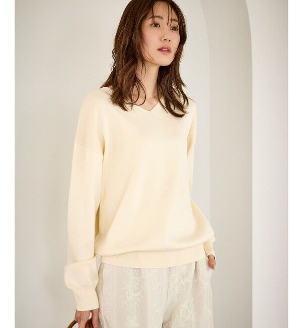 Rope&rsquo;Picnic「マシュマロニットVネックプルオーバー/イージーケア・リンクコーデ」|ニット・セーター|