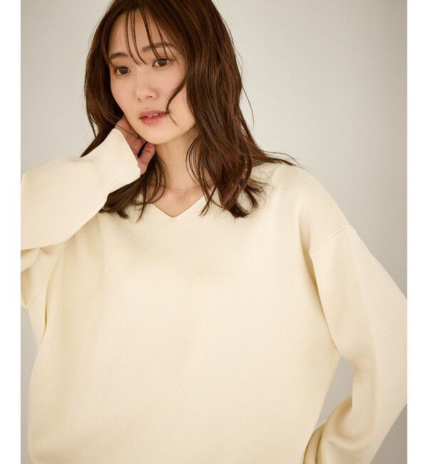 Rope&rsquo;Picnic「マシュマロニットVネックプルオーバー/イージーケア・リンクコーデ」|ニット・セーター|