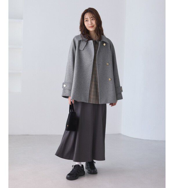 Rope&rsquo;Picnic「ジャージーメルトンシリーズ 金ボタンミドル丈コート/リンクコーデ」|その他|