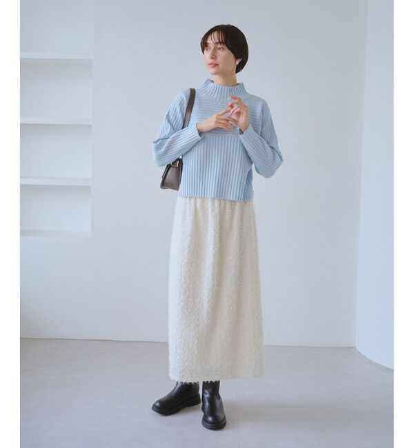 Rope&rsquo;Picnic「もちもちリブ切り替えニットプルオーバー/イージーケア・リンクコーデ」|ニット・セーター|