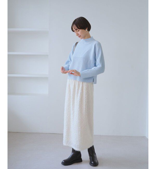 Rope&rsquo;Picnic「もちもちリブ切り替えニットプルオーバー/イージーケア・リンクコーデ」|ニット・セーター|