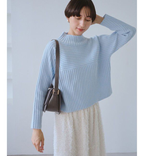 Rope&rsquo;Picnic「もちもちリブ切り替えニットプルオーバー/イージーケア・リンクコーデ」|ニット・セーター|