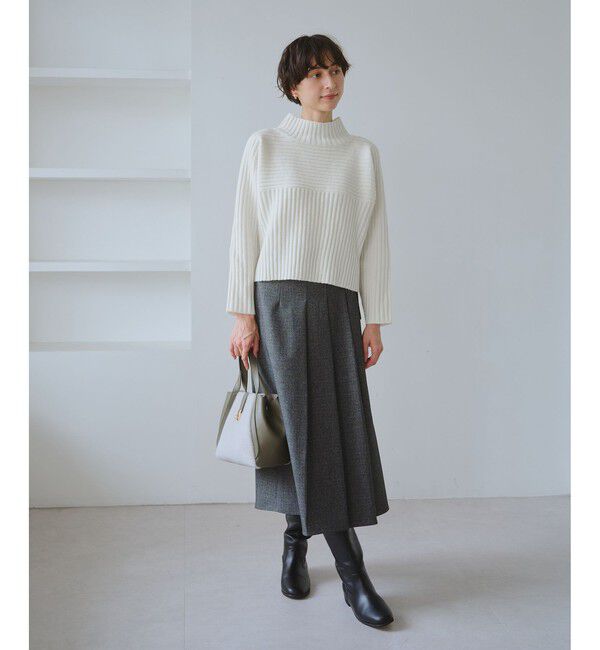 Rope&rsquo;Picnic「もちもちリブ切り替えニットプルオーバー/イージーケア・リンクコーデ」|ニット・セーター|