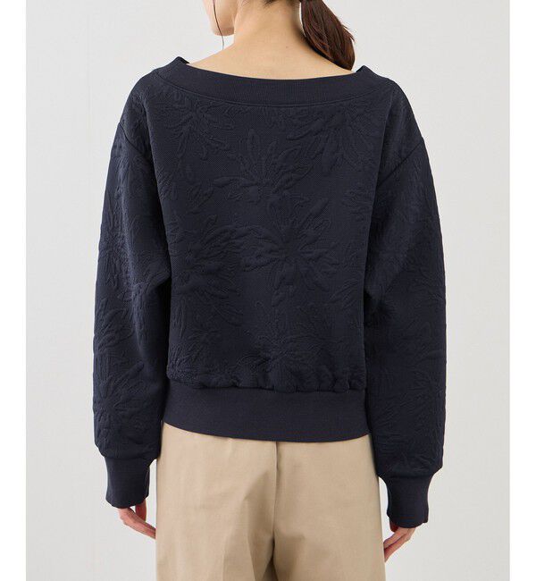 Rope&rsquo;Picnic「2WAYボートネック花柄ふくれジャガードプルオーバー」|スウェット・ジャージ|