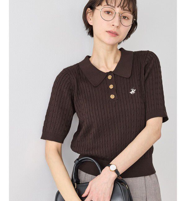 Rope&rsquo;Picnic「【BEVERLY HILLS POLO CLUB別注】ポロカラーケーブルニット/リンクコーデ」|ニット・セーター|