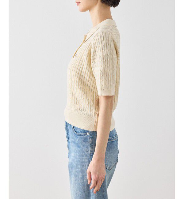 Rope&rsquo;Picnic「【BEVERLY HILLS POLO CLUB別注】ポロカラーケーブルニット/リンクコーデ」|ニット・セーター|