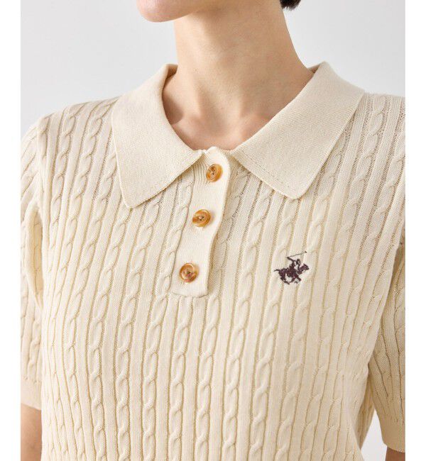 Rope&rsquo;Picnic「【BEVERLY HILLS POLO CLUB別注】ポロカラーケーブルニット/リンクコーデ」|ニット・セーター|