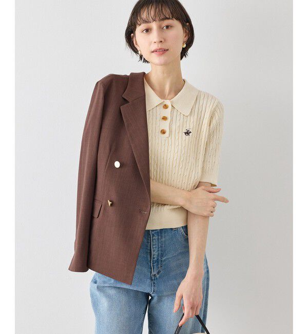 Rope&rsquo;Picnic「【BEVERLY HILLS POLO CLUB別注】ポロカラーケーブルニット/リンクコーデ」|ニット・セーター|