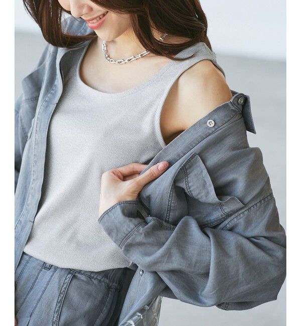 Rope&rsquo;Picnic「ラメテレコタンクトップ」|タンクトップ|ホワイト(10)