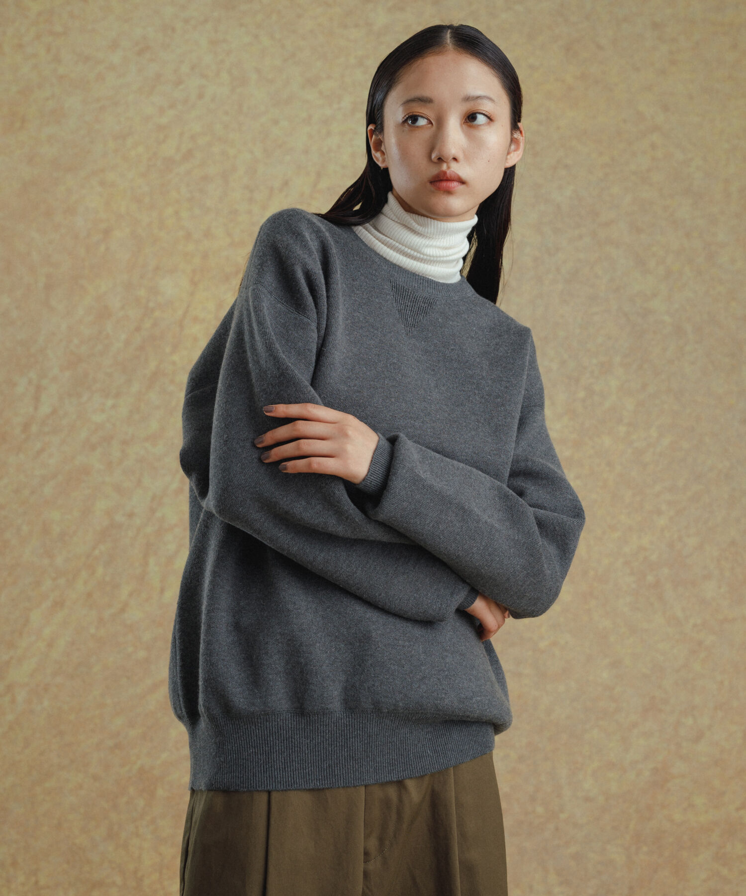 ADAM ET ROPE'「杢スウェット クルーネック ニットプルオーバー / ヘビーウエイト / ユニセックス」|ニット・セーター|