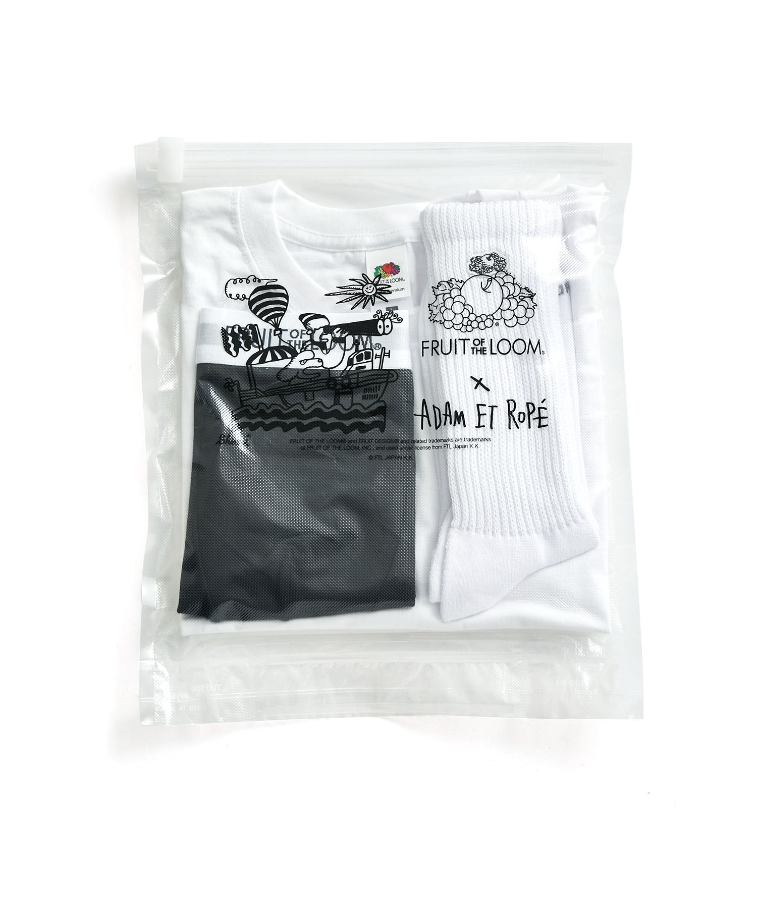 ADAM ET ROPE'「《別注》【FRUIT OF THE LOOM/フルーツ オブ ザ ルーム】 TRAVEL 3pcs PAC」|Tシャツ・カットソー|