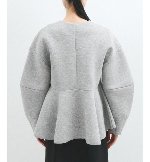 ADAM ET ROPE'「【洗える】エッグブローチ付きペプラムカーディガン」|カーディガン|