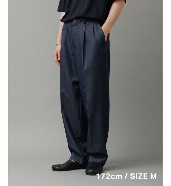 ADAM ET ROPE'「NIKKE ワイド イージー スラックスデニム / ADAM ET ROPE' JEANS -GRID-」|デニム|