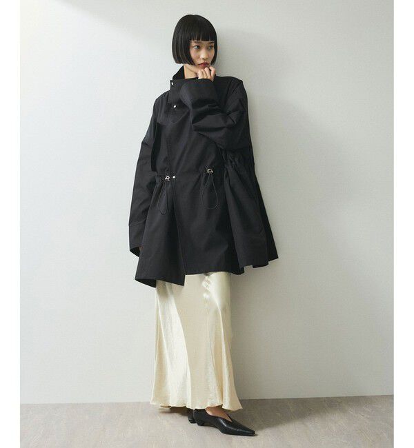 ADAM ET ROPE'「【WEB限定】スタンドカラーハーフモッズコート」|ミリタリー・モッズコート|ブラック(01)