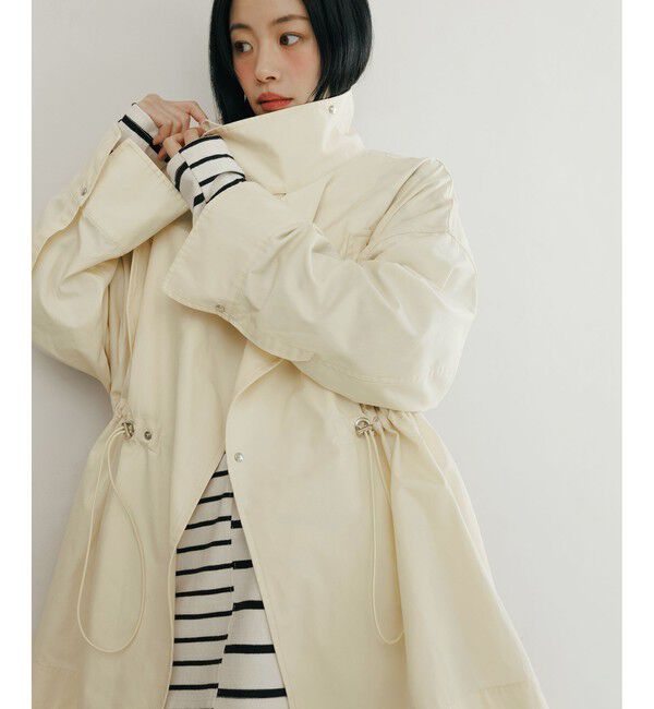 ADAM ET ROPE'「【WEB限定】スタンドカラーハーフモッズコート」|ミリタリー・モッズコート|オフホワイト(15)
