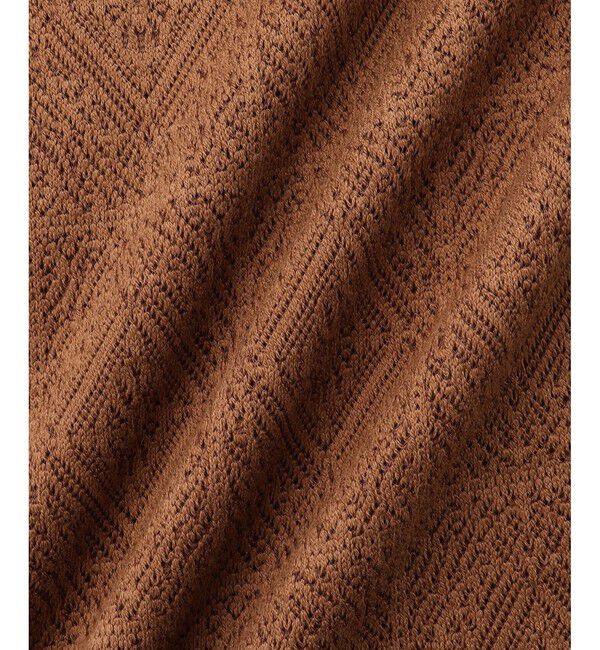 ADAM ET ROPE'「メッシュジャガード ボックスシルエット ニットポロ / ロングシーズン着用可能」|ポロシャツ|