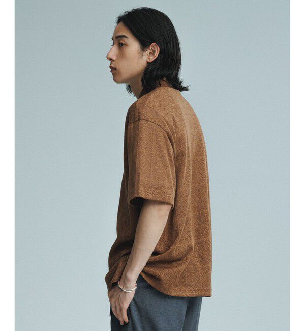 ADAM ET ROPE'「メッシュジャガード ボックスシルエット ニットポロ / ロングシーズン着用可能」|ポロシャツ|