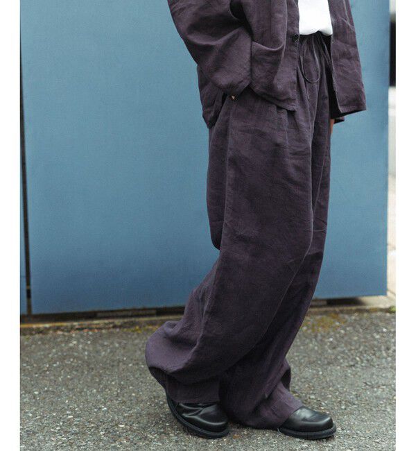 ADAM ET ROPE'「ボックスシルエット リネン シャツ ジャケット / セットアップ可能」|テーラードジャケット|