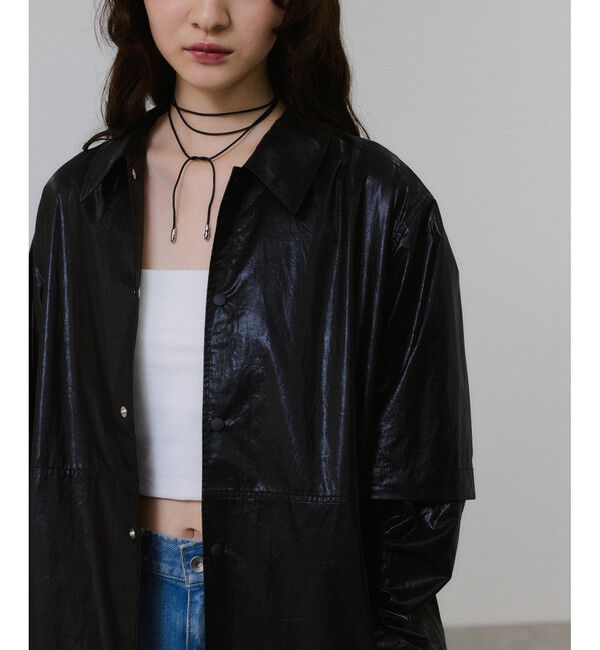 ADAM ET ROPE'「2WAYスリーブコーティングシャツブルゾン」|ブルゾン・スタジャン|