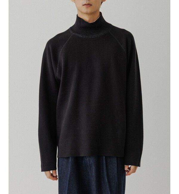 ADAM ET ROPE'「《リバーシブル》カシミヤブレンド オフタートルニット」|ニット・セーター|ブラック(01)