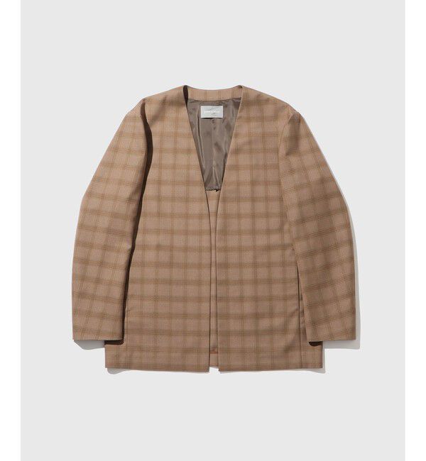 ADAM ET ROPE'「【DELEGANT】 ルームジャケット / セットアップ対応」|ノーカラージャケット|ブラウン系(23)