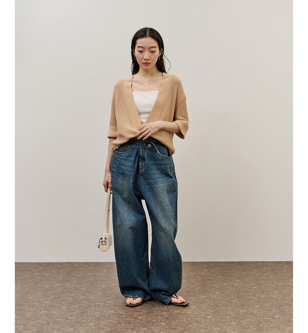 ADAM ET ROPE'「【サステナブル】ロングタブベルトバレルデニム」|デニム|