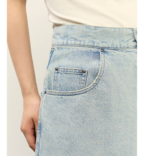 ADAM ET ROPE'「【サステナブル】ロングタブベルトバレルデニム」|デニム|