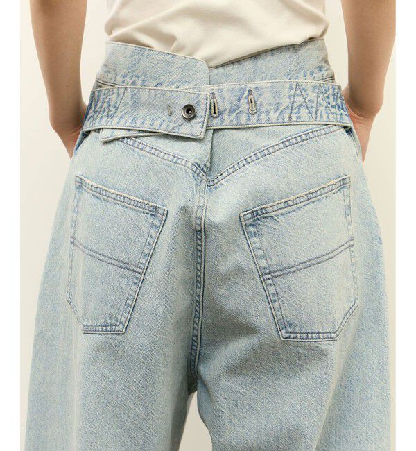 ADAM ET ROPE'「【サステナブル】ロングタブベルトバレルデニム」|デニム|