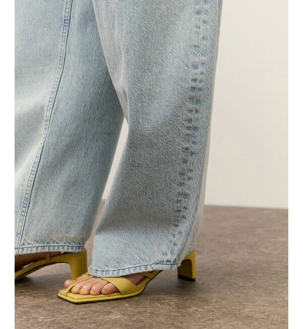 ADAM ET ROPE'「【サステナブル】ロングタブベルトバレルデニム」|デニム|