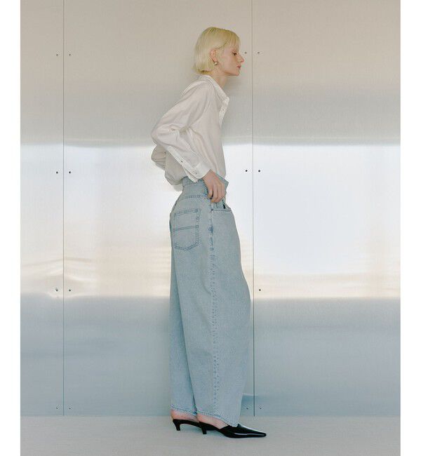 ADAM ET ROPE'「【サステナブル】ロングタブベルトバレルデニム」|デニム|