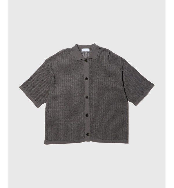 ADAM ET ROPE'「シアーニットシャツカーディガン」|カーディガン|チャコール(06)