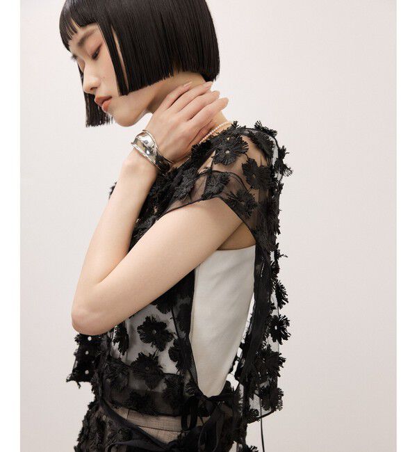 ADAM ET ROPE'「フラワーチュール2WAYトップス」|シャツ・ブラウス|