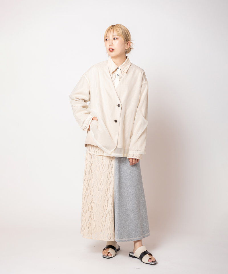  「レース切替マーメイドスカート」|スカート|