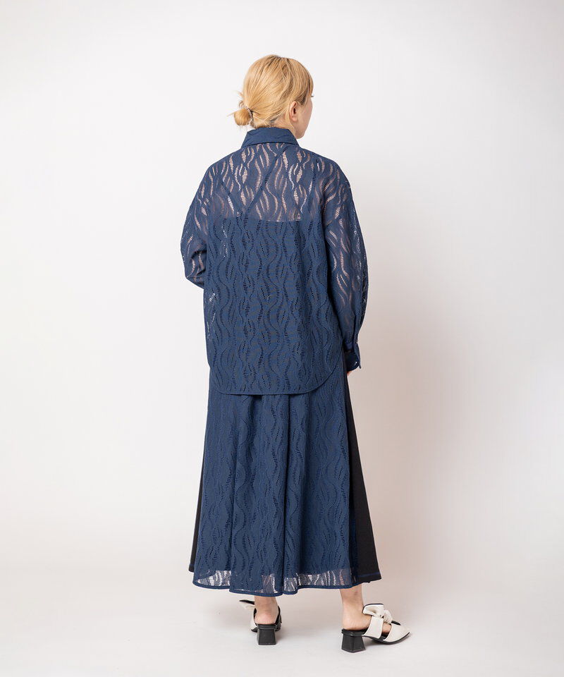  「レース切替マーメイドスカート」|スカート|