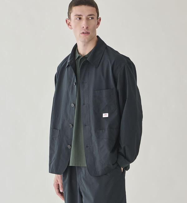 DANTON「DANTON | リップストップ カバーオール MEN」|テーラードジャケット|BLACK