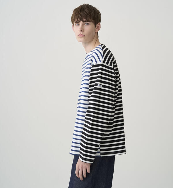 ORCIVAL「ORCIVAL | ハーレクイン コットンロード クルーネック フレンチバスクTシャツ MEN」|Tシャツ・カットソー|