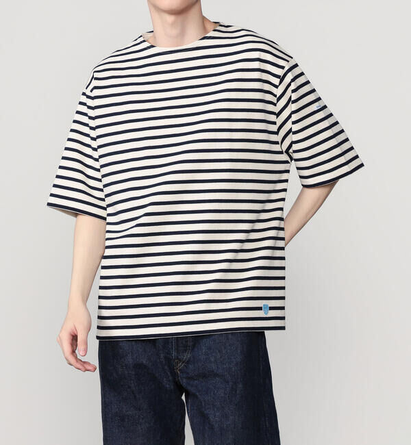 ORCIVAL「ORCIVAL | コットンロード クルーネック 半袖バスクシャツ MEN」|Tシャツ・カットソー|