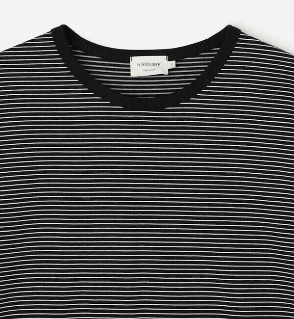handvaerk「handvaerk | 60/2 クルーネック半袖Tシャツ STRIPE WOMEN」|Tシャツ・カットソー|