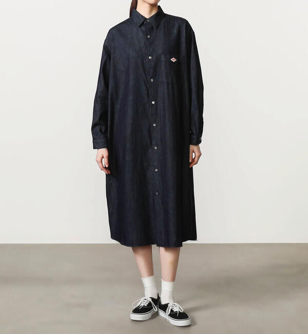 DANTON「DANTON | デニムダンガリー レギュラーカラーシャツワンピース WOMEN」|ワンピース|
