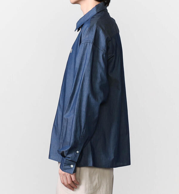 GYMPHLEX「Gymphlex | インディゴツイル 長袖ジップシャツ MEN」|シャツ・ブラウス|