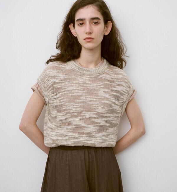 UNFIL「UNFIL | リネンシルク メランジニットベスト WOMEN」|ベスト・ジレ|