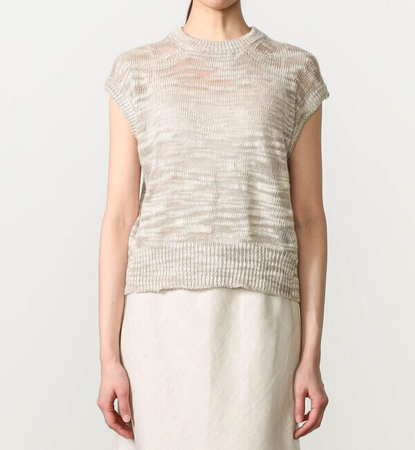 UNFIL「UNFIL | リネンシルク メランジニットベスト WOMEN」|ベスト・ジレ|