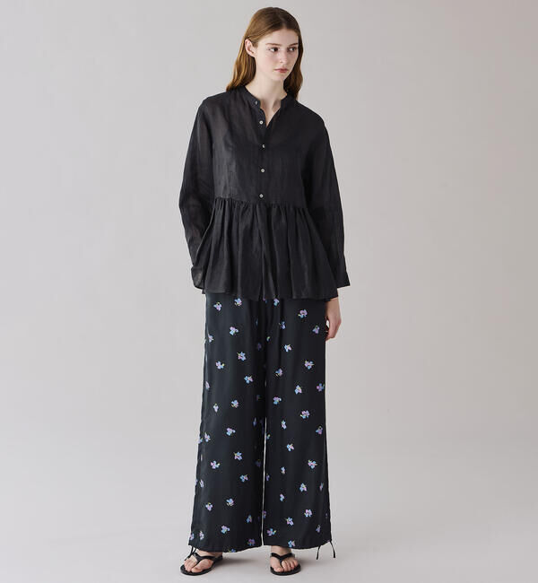 LE GLAZIK「LE GLAZIK | ツイルプリント エラスティックパンツ WOMEN」|チノ|