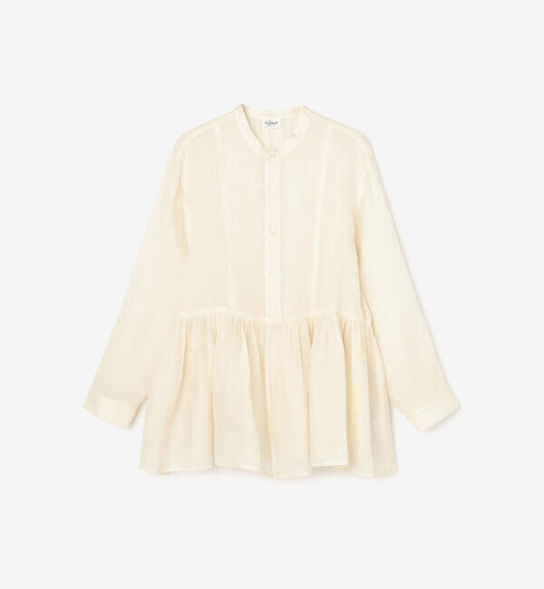 LE GLAZIK「LE GLAZIK | ラミー ギャザーフレアシャツ WOMEN」|シャツ・ブラウス|