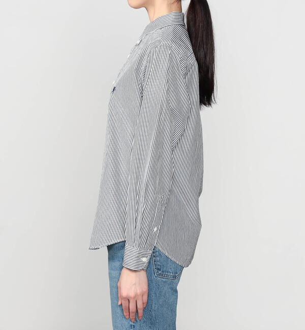 GYMPHLEX「Gymphlex | コットン 長袖ボタンダウンシャツ STRIPE WOMEN」|シャツ・ブラウス|